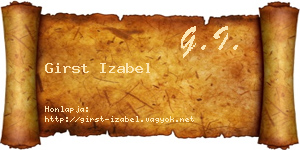 Girst Izabel névjegykártya